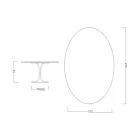 Eero Saarinen Tulip Table H 74 with Oval Top in Arabescato Marble Made in Italy - Scarlet Viadurini