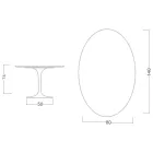 Eero Saarinen Tulip Table H 74 with Oval Top in Arabescato Marble Made in Italy - Scarlet Viadurini
