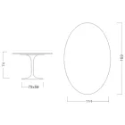 Eero Saarinen Tulip Table H 74 with Oval Top in Arabescato Marble Made in Italy - Scarlet Viadurini