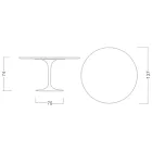 Eero Saarinen Tulip Table H 74 in Polished Ceramic Made in Italy - Scarlet Viadurini