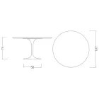 Eero Saarinen Tulip Table H 74 in Moonè Ceramic Made in Italy - Scarlet Viadurini