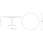 Eero Saarinen Tulip Table H 74 in Moonè Ceramic Made in Italy - Scarlet Viadurini