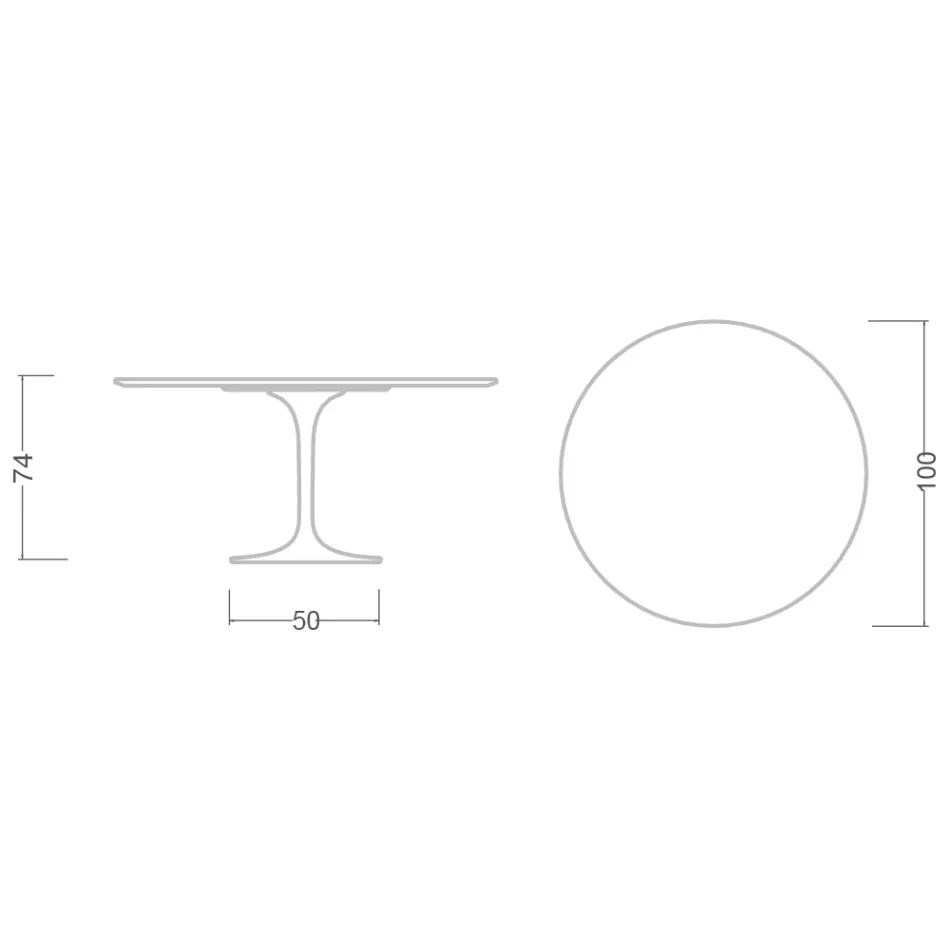 Eero Saarinen Tulip Table H 74 in Somnia Ceramic Made in Italy - Scarlet Viadurini