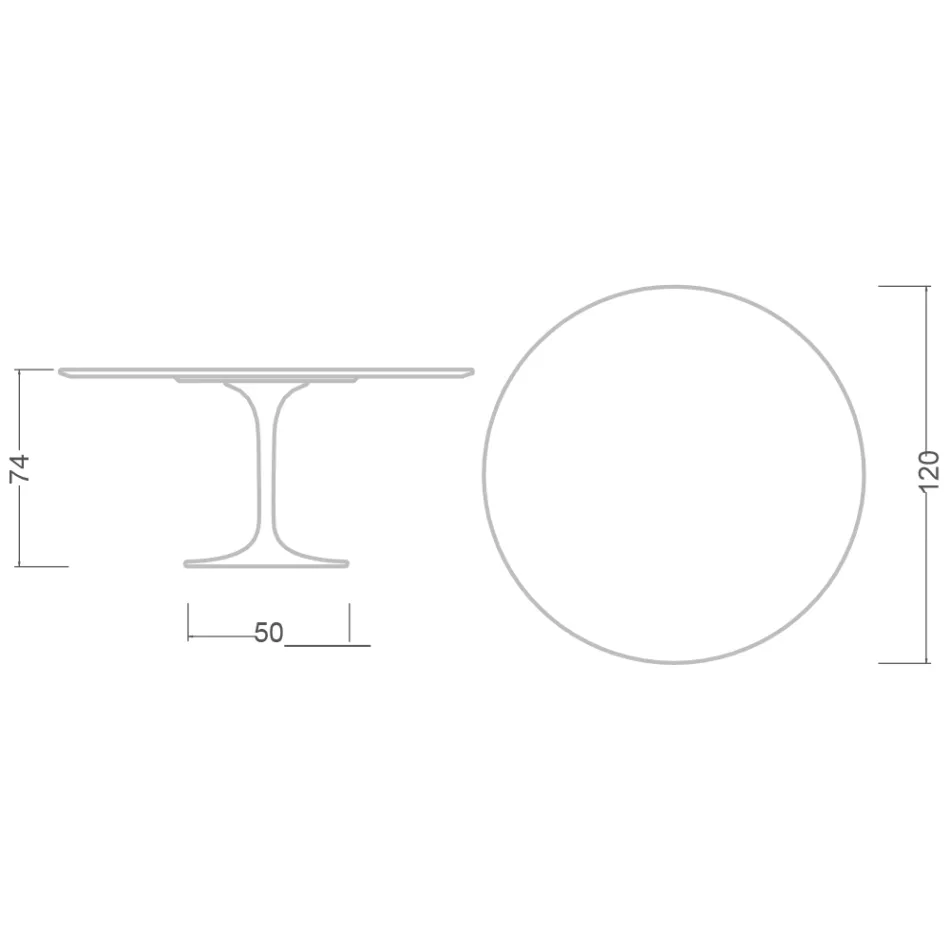 Eero Saarinen Tulip Table H 74 in Somnia Ceramic Made in Italy - Scarlet Viadurini