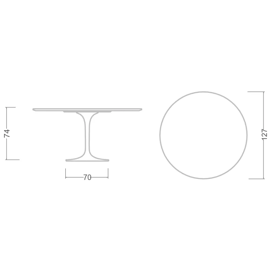 Eero Saarinen Tulip Table H 74 in Somnia Ceramic Made in Italy - Scarlet Viadurini