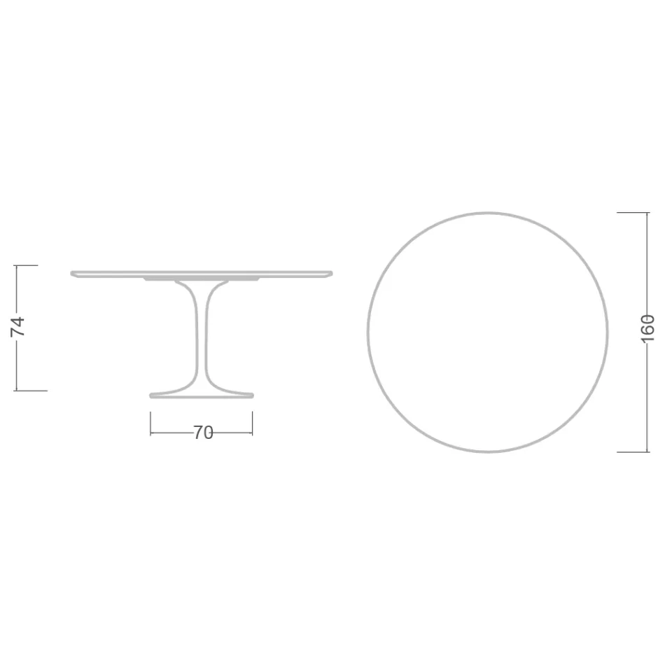 Tulip Table Eero Saarinen H 74 in Carrara Marble Made in Italy - Scarlet Viadurini