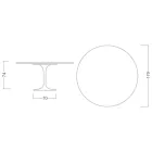 Tulip Table Eero Saarinen H 74 in Carrara Marble Made in Italy - Scarlet Viadurini
