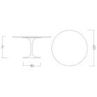 Tulip Table Eero Saarinen H 74 in Carrara Marble Statuarietto Made in Italy - Scarlet Viadurini
