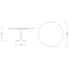 Tulip Table Eero Saarinen H 74 in Carrara Marble Statuarietto Made in Italy - Scarlet Viadurini