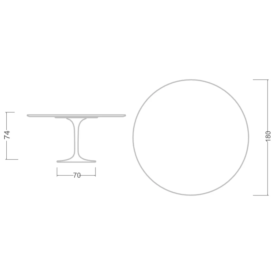 Eero Saarinen Tulip Table H 74 in Dark Emperador Marble Made in Italy - Scarlet Viadurini