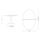 Eero Saarinen Tulip Table H 74 Oval Extendable in White Liquid Laminate - Scarlet Viadurini