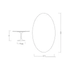 Eero Saarinen Tulip Table H 74 Oval in Ceramic Aura 22 Made in Italy - Scarlet Viadurini
