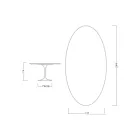 Eero Saarinen Tulip Table H 74 Oval in Ceramic Aura 22 Made in Italy - Scarlet Viadurini