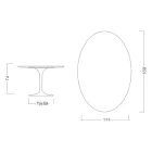 Eero Saarinen Tulip Table H 74 Oval in Domoos Ceramic Made in Italy - Scarlet Viadurini