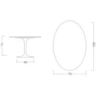 Eero Saarinen Tulip Table H 74 Oval in Glossy Ceramic Made in Italy - Scarlet Viadurini