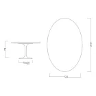 Eero Saarinen Tulip Table H 74 Oval in Marmorio Ceramic Made in Italy - Scarlet Viadurini