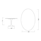 Eero Saarinen Tulip Table H 74 Oval in Moonè Ceramic Made in Italy - Scarlet Viadurini