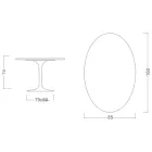Eero Saarinen Tulip Table H 74 Oval in Moonè Ceramic Made in Italy - Scarlet Viadurini