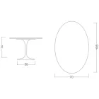 Eero Saarinen Tulip Table H 74 Oval in Moonè Ceramic Made in Italy - Scarlet Viadurini