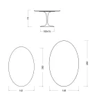 Tulip Table Eero Saarinen H 74 Oval in Ceramic Rem Made in Italy - Scarlet Viadurini