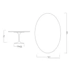 Eero Saarinen Tulip Table H 74 Oval in Salina Ceramic Made in Italy - Scarlet Viadurini