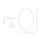 Eero Saarinen Tulip Table H 74 Oval in Somnia Ceramic Made in Italy - Scarlet Viadurini
