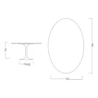 Eero Saarinen H 74 Oval Tulip Table in White Liquid Laminate Made in Italy - Scarlet Viadurini