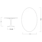 Eero Saarinen H 74 Oval Tulip Table in White Liquid Laminate Made in Italy - Scarlet Viadurini