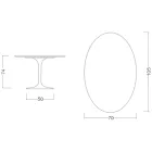 Eero Saarinen H 74 Oval Tulip Table in White Liquid Laminate Made in Italy - Scarlet Viadurini
