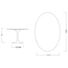 Tulip Table Eero Saarinen H 74 Oval in Black Liquid Laminate Made in Italy - Scarlet Viadurini