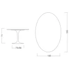 Eero Saarinen Tulip Table H 74 Oval in Dark Emperador Marble Made in Italy - Scarlet Viadurini