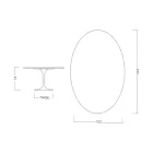 Eero Saarinen H 74 Oval Tulip Table in Green Alpi Marble Made in Italy - Scarlet Viadurini