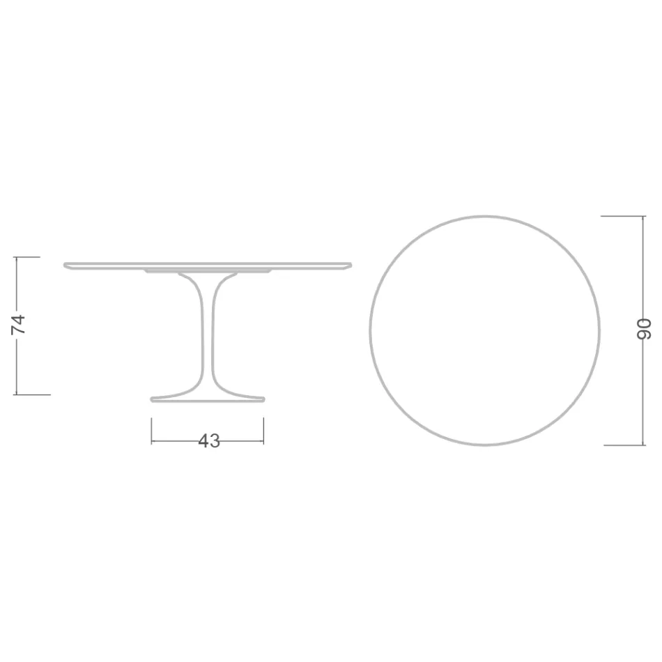 Eero Saarinen Tulip Table H 74 Round with Carrara Marble Top Made in Italy - Scarlet Viadurini