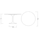 Eero Saarinen Tulip Table H 74 Round in Ceramic Domoos Made in Italy - Scarlet Viadurini