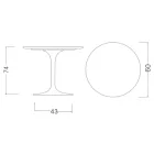 Eero Saarinen Tulip Table H 74 Round in Salina Ceramic Made in Italy - Scarlet Viadurini