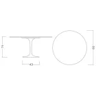 Eero Saarinen Tulip Table H 74 Round in Salina Ceramic Made in Italy - Scarlet Viadurini