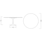 Eero Saarinen Tulip Table H 74 Round in Salina Ceramic Made in Italy - Scarlet Viadurini