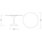 Eero Saarinen H 74 Round Tulip Table in White Liquid Laminate Made in Italy - Scarlet Viadurini