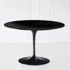 Tulip Table Eero Sarinen H 73 with Black Liquid Laminate MDF Top - Scarlet Viadurini