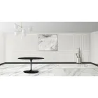 Tulip Table Eero Sarinen H 73 Oval Extendable in Black Liquid Laminate - Scarlet Viadurini