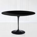 Tulip Table Eero Saarinen H 74 Oval in Black Liquid Laminate Made in Italy - Scarlet