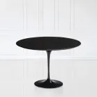 Tulip Table Saarinen H 73 Extendable in Black Liquid Laminate Made in Italy - Scarlet Viadurini