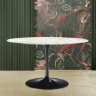 Tulip Table Saarinen H 73 with Oval Top in Carrara Marble Made in Italy - Scarlet Viadurini