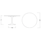 Tulip Table Saarinen H 73 Round in Ceramic Marquinia Made in Italy - Scarlet Viadurini