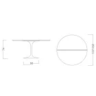 Tulip Table Saarinen H 74 Extendable in White Liquid Laminate Made in Italy - Scarlet Viadurini