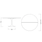 Tulip Table Saarinen H 74 Extendable in White Liquid Laminate Made in Italy - Scarlet Viadurini