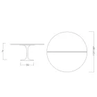 Tulip Table Saarinen H 74 Extendable in White Liquid Laminate Made in Italy - Scarlet Viadurini