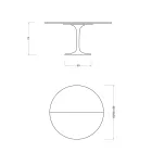 Saarinen Tulip Table H 74 Extendable in Black Liquid Laminate Made in Italy - Scarlet Viadurini