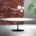 Saarinen Tulip Table H 74 cm Extendable in Florim Calacatta Gold Matt Ceramic - Scarlet Viadurini