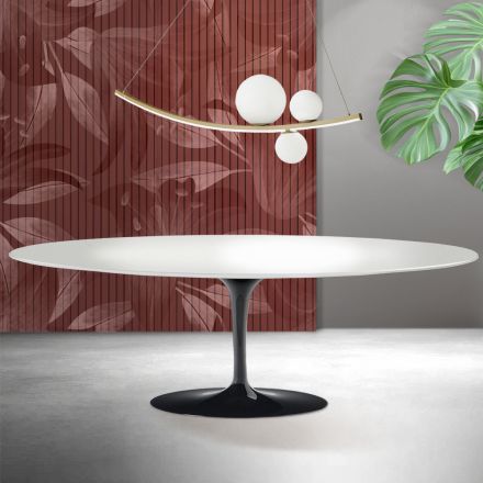 Saarinen Tulip Table H 74 cm in White Florim Ceramic - Scarlet Viadurini